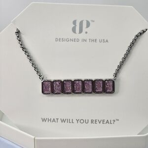 BP® Purple Druzy Bar Necklace - Women's Fashion Jewelry